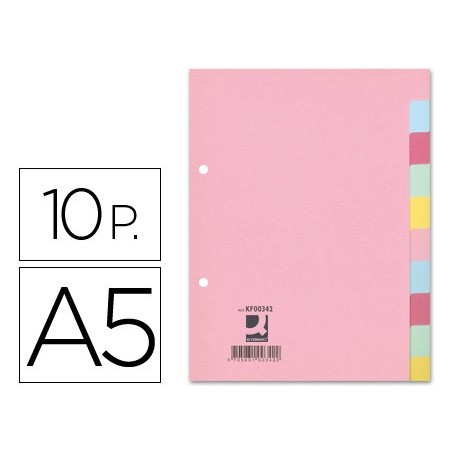 SEPARADOR Q-CONNECT CARTULINA JUEGO DE 10 SEPARADORES DIN A5