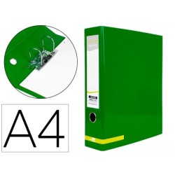 ARCHIVADOR DE PALANCA LIDERPAPEL A4 COLOR SYSTEM FORRADO SIN RADO LOMO 80MM VERDE COMPRESOR METALICO
