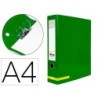 ARCHIVADOR DE PALANCA LIDERPAPEL A4 COLOR SYSTEM FORRADO SIN RADO LOMO 80MM VERDE COMPRESOR METALICO