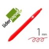BOLIGRAFO LIDERPAPEL GUMMY TOUCH RETRACTIL 1,0 MM TINTA ROJA