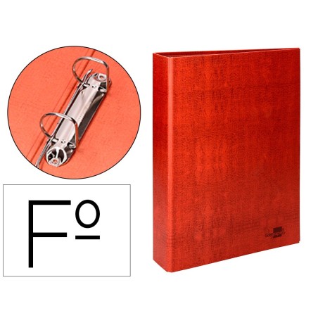 CARPETA DE 2 ANILLAS 40MM MIXTAS LIDERPAPEL FOLIO CARTON CUERO FORRADO COMPRESOR PLASTICO