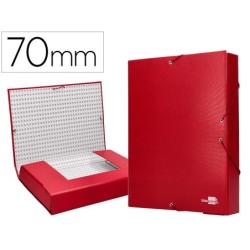 CARPETA PROYECTOS LIDERPAPEL FOLIO LOMO 70MM CARTON FORRADOROJA