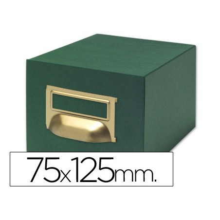 FICHERO FICHAS TELA VERDE 500 FICHAS N.2 TAMAÑO 75X125 MM