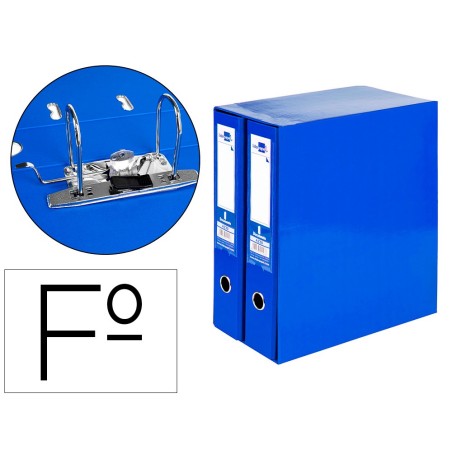 MODULO LIDERPAPEL 2 ARCHIVADORES FOLIO 2 ANILLAS MECANISMO DE PALANCA 75MM AZUL
