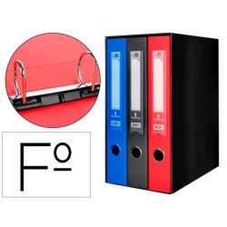 MODULO LIDERPAPEL 3 ARCHIVADORES FOLIO 2 ANILLAS MIXTAS 40MM COLORES SURTIDOS