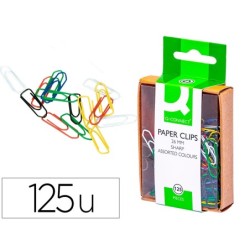 CLIPS COLORES Q-CONNECT 26 MM CAJA DE 125 UNIDADES