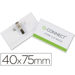 IDENTIFICADOR Q-CONNECT CON PINZA E IMPERDIBLE KF17457 40X75 MM (PACK INDIVISIBLE 25 UNIDADES) (PACK INDIVISIBLE 25 UDS)