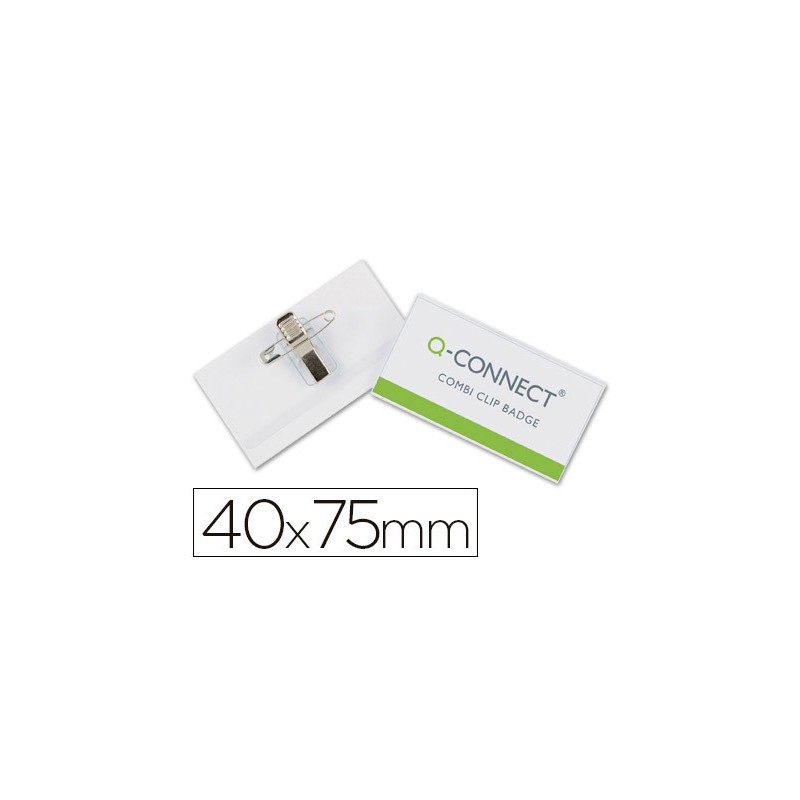 IDENTIFICADOR Q-CONNECT CON PINZA E IMPERDIBLE KF17457 40X75 MM (PACK INDIVISIBLE 25 UNIDADES) (PACK INDIVISIBLE 25 UDS)