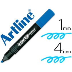 ROTULADOR ARTLINE FLUORESCENTE EK-660 AZUL -PUNTA BISELADA