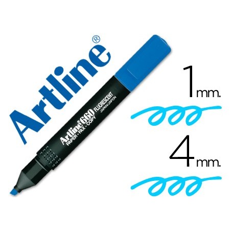ROTULADOR ARTLINE FLUORESCENTE EK-660 AZUL -PUNTA BISELADA