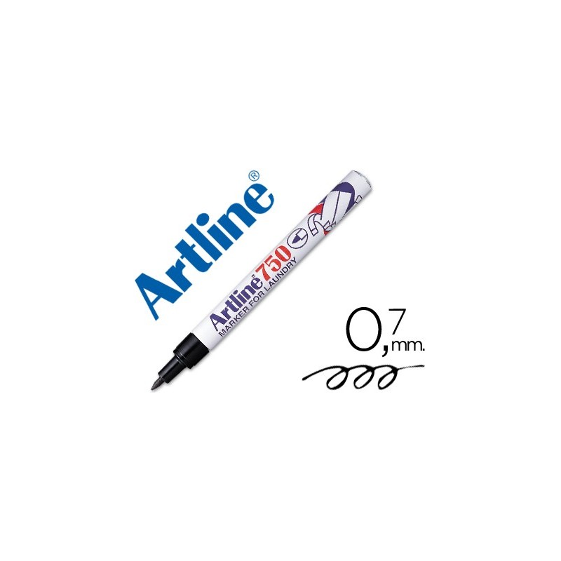 ROTULADOR ARTLINE MARCADOR ROPA 750 NEGRO PUNTA REDONDA 0,7 MM ROPA PAPEL METAL Y CRISTAL
