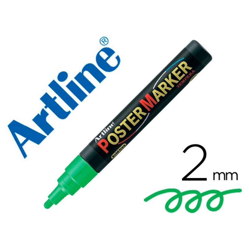 ROTULADOR ARTLINE POSTER MARKER EPP-4-VER FLU PUNTA REDONDA 2 MM COLOR VERDE FLUOR