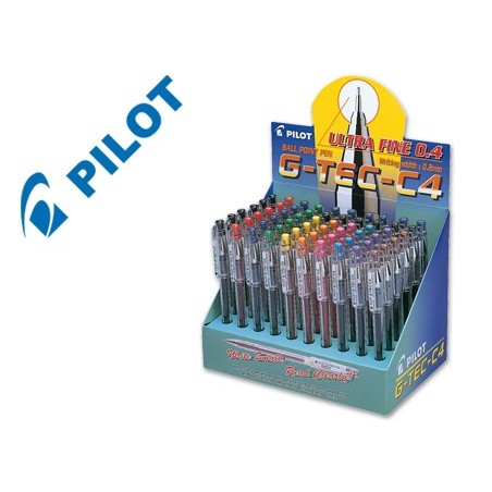 BOLIGRAFO PILOT PUNTA AGUJA G-TEC-C4 EXPOSITOR DE 60 UNIDADES