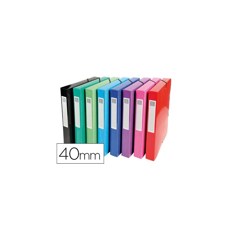 CARPETA PROYECTOS CARTON COMPACTO EXACOMPTA DIN A4 LOMO 40 MM 600 G/M2 COLORES SURTIDOS (PACK INDIVISIBLE 8 UDS)