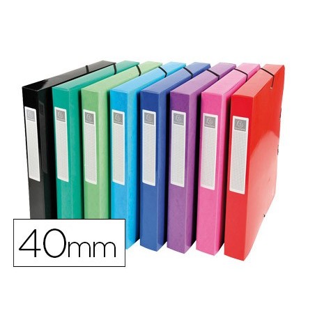 CARPETA PROYECTOS CARTON COMPACTO EXACOMPTA DIN A4 LOMO 40 MM 600 G/M2 COLORES SURTIDOS (PACK INDIVISIBLE 8 UDS)