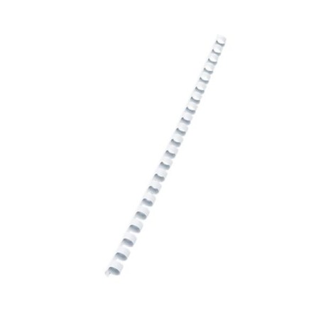 Canutillo de plástico Fellowes - 21 perforaciones - 75 hojas - Color blanco - Caja 100 ud