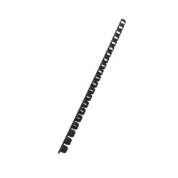 Canutillo de plástico Fellowes - 21 perforaciones - 75 hojas - Color negro - Caja 100 ud
