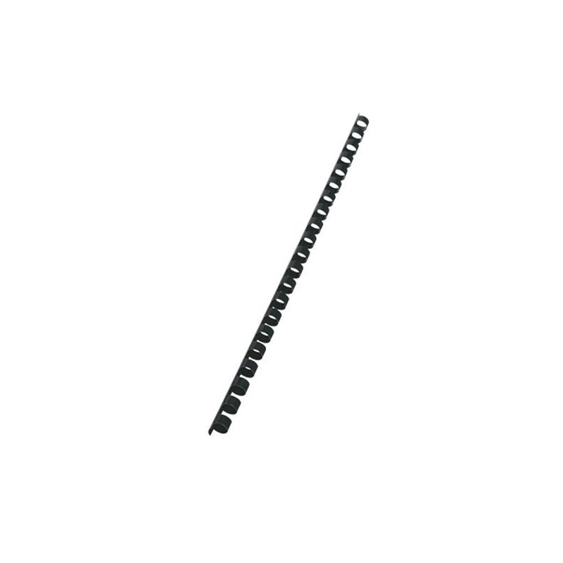 Canutillo de plástico Fellowes - 21 perforaciones - 75 hojas - Color negro - Caja 100 ud