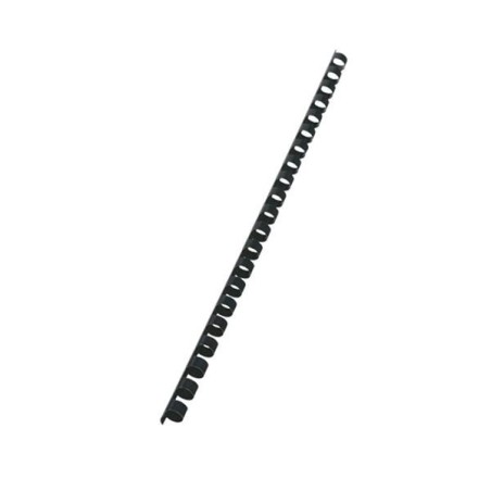 Canutillo de plástico Fellowes - 21 perforaciones - 75 hojas - Color negro - Caja 100 ud