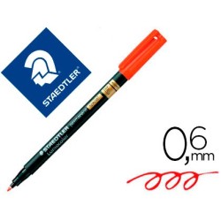 ROTULADOR LUMOCOLOR STAEDTLER RETROPROYECCION PUNTA DE FIBRA PERMANENTE 319-2 ROJO PUNTA FINA REDONDA 0.6 MM
