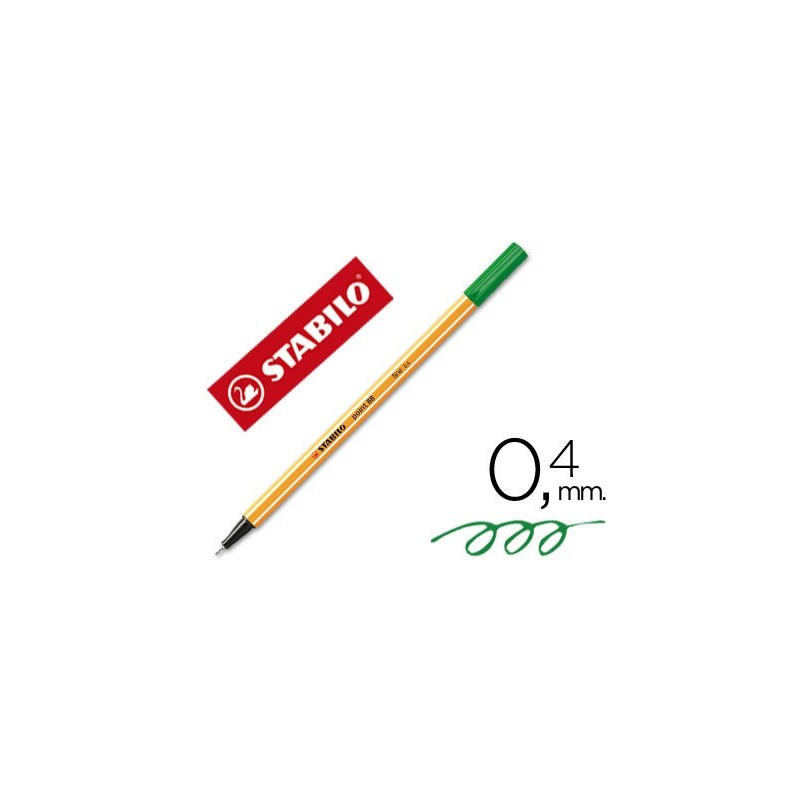 ROTULADOR STABILO PUNTA DE FIBRA POINT 88 VERDE HOJA 0,4 MM