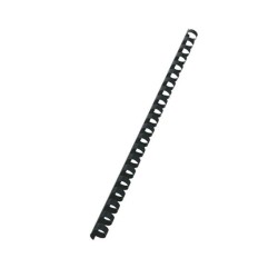 Canutillo de plástico Fellowes - 21 perforaciones - 90 hojas - Color negro - Caja 100 ud