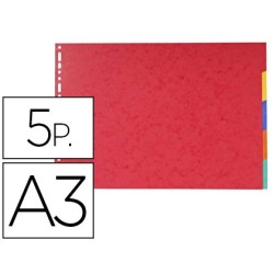 SEPARADORES EXACOMPTA CARTULINA BRILLO JUEGO DE 5 SEPARADORES DIN A3 APAISADO MULTITALADRO