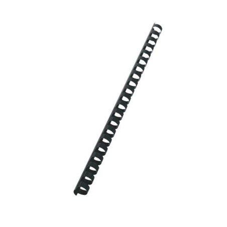 Canutillo de plástico Fellowes - 21 perforaciones - 110 hojas - Color negro - Caja 100 ud