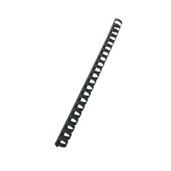 Canutillo de plástico Fellowes - 21 perforaciones - 130 hojas - Color negro - Caja 100 ud