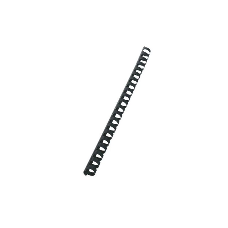 Canutillo de plástico Fellowes - 21 perforaciones - 130 hojas - Color negro - Caja 100 ud