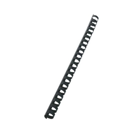 Canutillo de plástico Fellowes - 21 perforaciones - 130 hojas - Color negro - Caja 100 ud