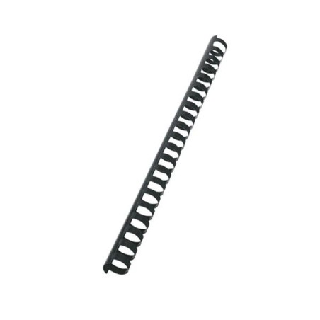 Canutillo de plástico Fellowes - 21 perforaciones - 150 hojas - Color negro - Caja 100 ud