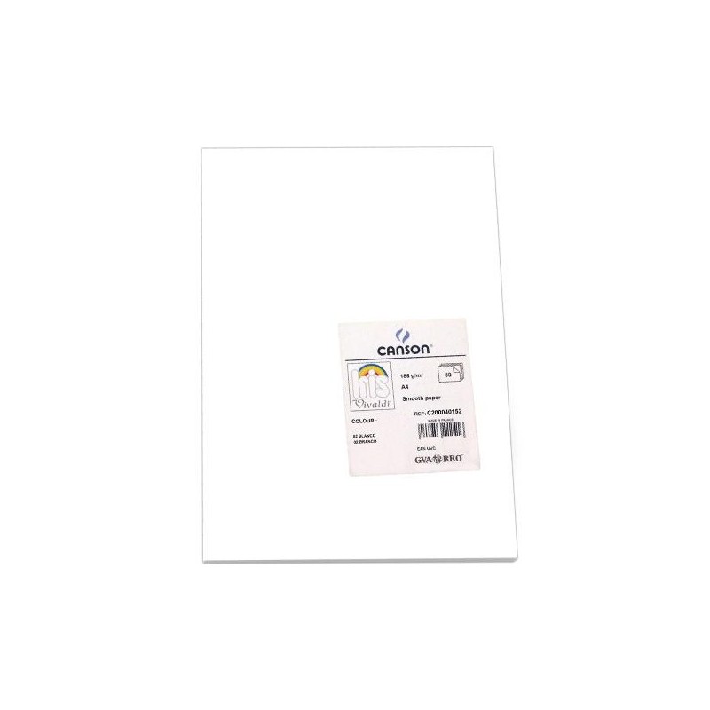 Cartulina Canson Iris - A4 - 185 g - Color blanco (PACK INDIVISIBLE DE 50 UNIDADES) Cartulina Canson Iris - A4 - 185 g - Color blanco (PACK INDIVISIBLE DE 50 UNIDADES)