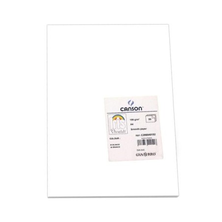 Cartulina Canson Iris - A4 - 185 g - Color blanco (PACK INDIVISIBLE DE 50 UNIDADES)