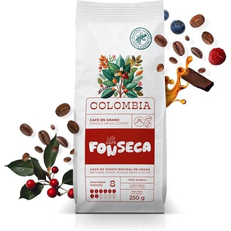 Café en grano Colombia 100% arábica. Sabor intenso