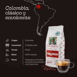 Café en grano Colombia 100% arábica. Sabor intenso