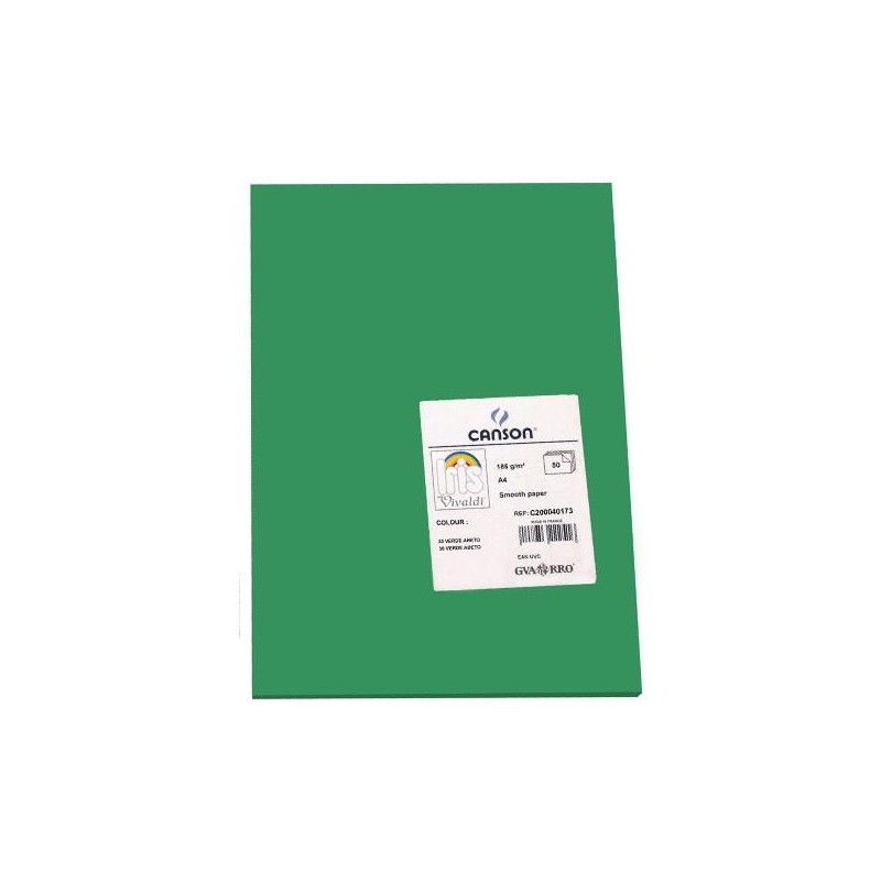 Cartulina Canson Iris - A4 - 185 g - Color verde abeto (PACK INDIVISIBLE DE 50 UNIDADES)