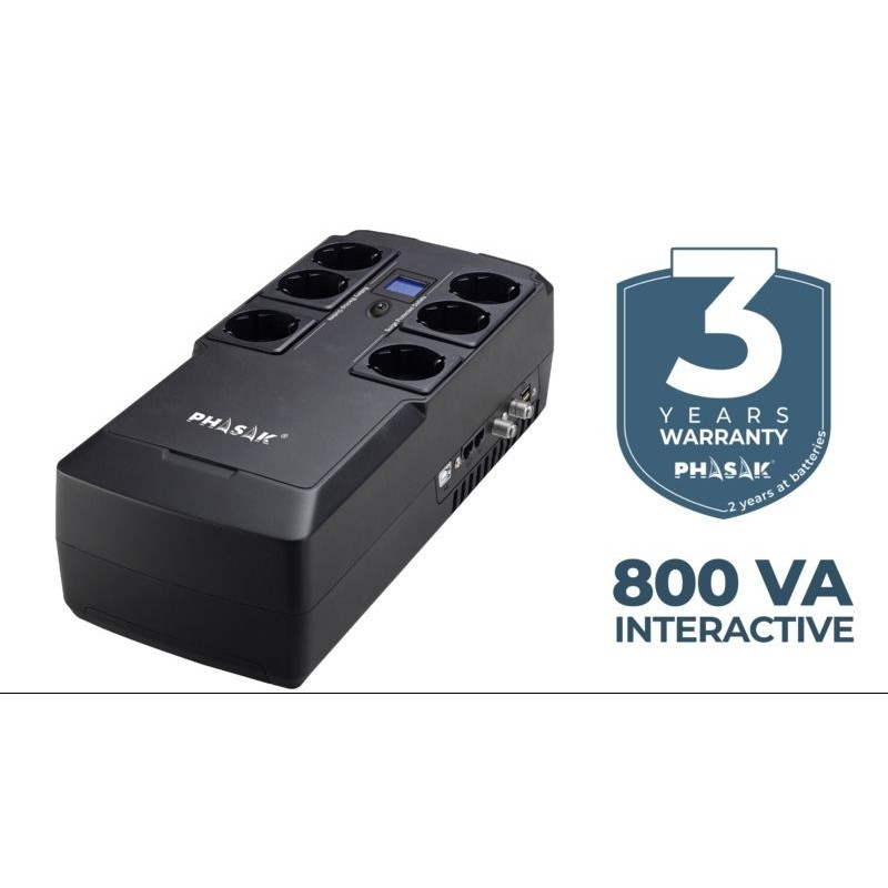 SAI PHASAK KRYPTOS 800 VA USB + RJ + USB CHARGER