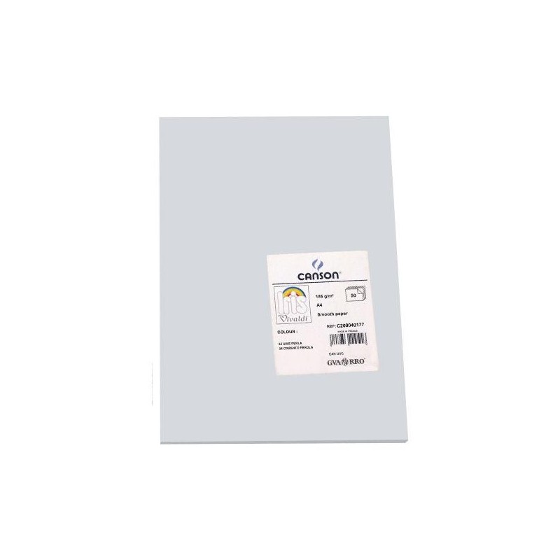 Cartulina Canson Iris - A4 - 185 g - Color gris perla (PACK INDIVISIBLE DE 50 UNIDADES)