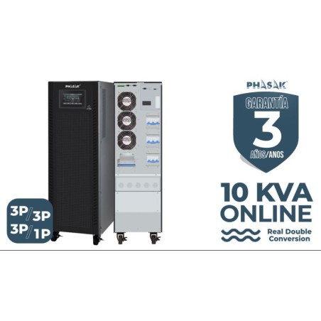 SAI PHASAK TRI-TRI / TRI-MONO 10000 VA ONLINE LCD (1 FACTOR POTENCIA)