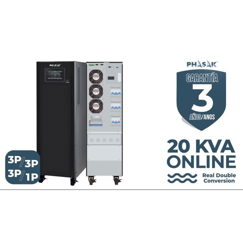 SAI PHASAK TRI-TRI / TRI-MONO 20000 VA ONLINE LCD (1 FACTOR POTENCIA)