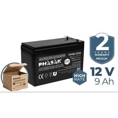 BATERÍA PHASAK HIGH RATE PLOMO-ÁCIDO 12V 9AH