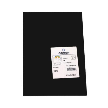 Cartulina Canson Iris - A4 - 185 g - Color negro (PACK INDIVISIBLE DE 50 UNIDADES)