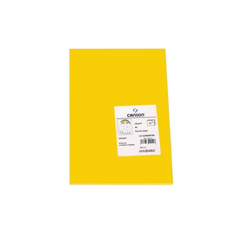 Cartulina Canson Iris - A3 - 185 g - Color gualda (PACK INDIVISIBLE DE 50 UNIDADES) Cartulina Canson Iris - A3 - 185 g - Color gualda (PACK INDIVISIBLE DE 50 UNIDADES)