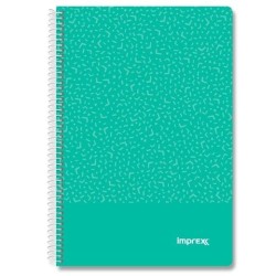 IMPREX CUADERNO ESPIRAL TAPA PP FOLIO 80H 90GR 4X4