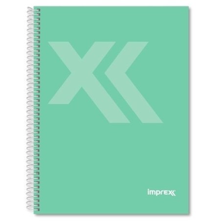 IMPREX CUADERNO ESPIRAL TAPA FORRADA FOLIO 80H 90GR 4X4