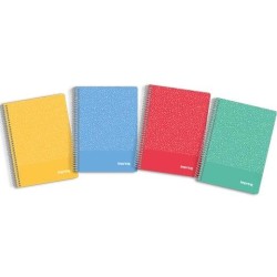 IMPREX CUADERNO ESPIRAL TAPA PP A5 80H 90GR 4X4 COLORES SURTIDOS (PACK 4 UNIDADES)
