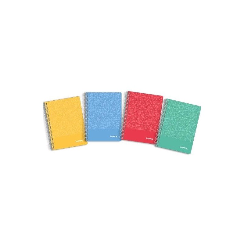 IMPREX CUADERNO ESPIRAL TAPA PP A5 80H 90GR 4X4 COLORES SURTIDOS (PACK 4 UNIDADES)