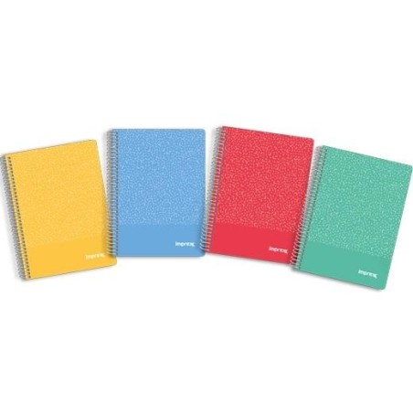 IMPREX CUADERNO ESPIRAL TAPA PP A5 80H 90GR 4X4 COLORES SURTIDOS (PACK 4 UNIDADES)