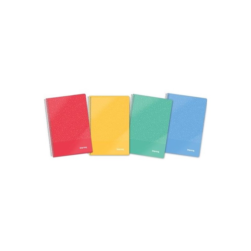 IMPREX CUADERNO ESPIRAL TAPA PP FOLIO 80H 90GR 4X4 COLORES SURTIDOS (PACK 4 UNIDADES)